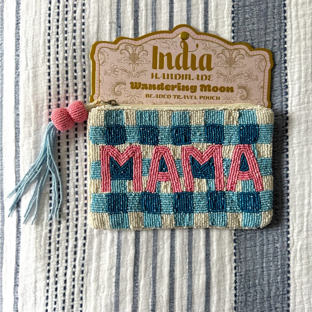 Beaded Travel Pouch with 'MAMA' Design